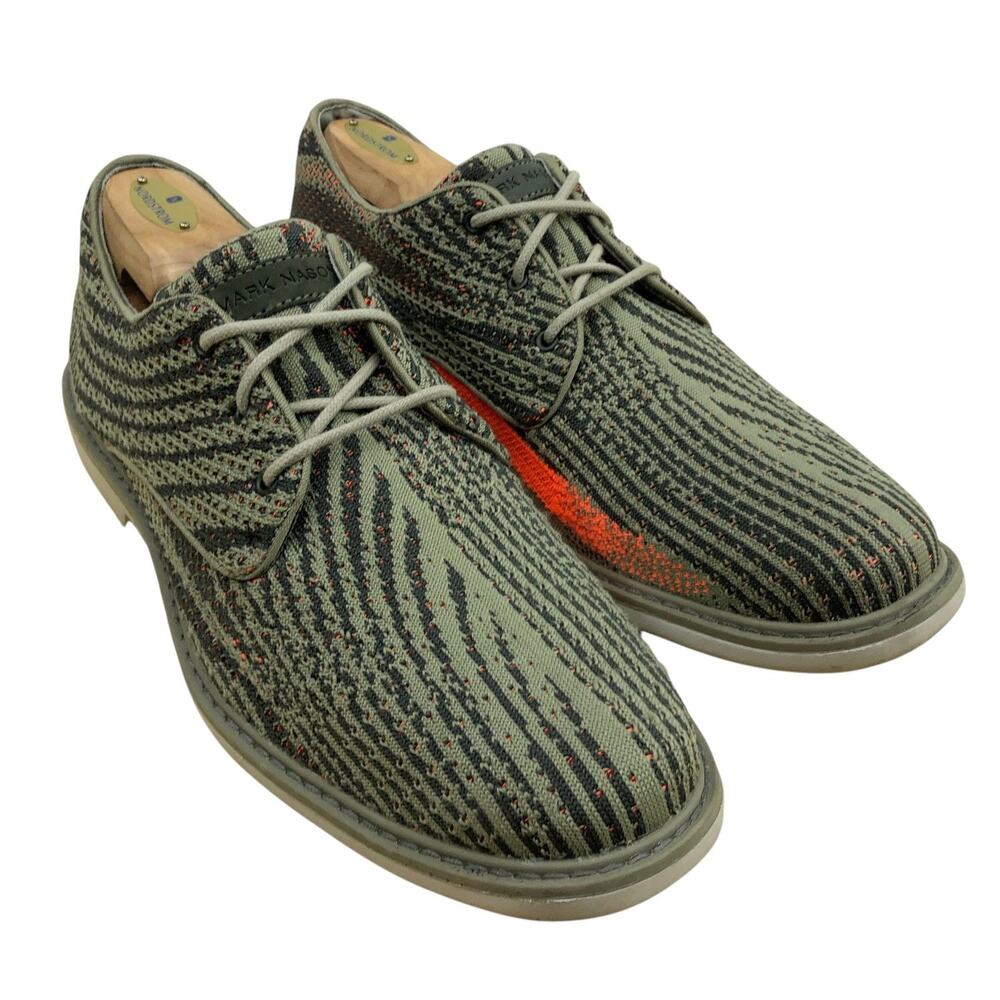 Mark Nason Shoes Mens 10.5 DressKnit Olive Orange Knit Derby Casual Memory Foam